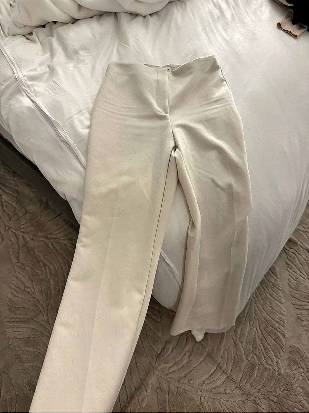 Zara Straight Leg White Pants